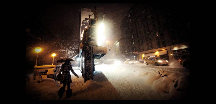 Snow on Bleecker St.