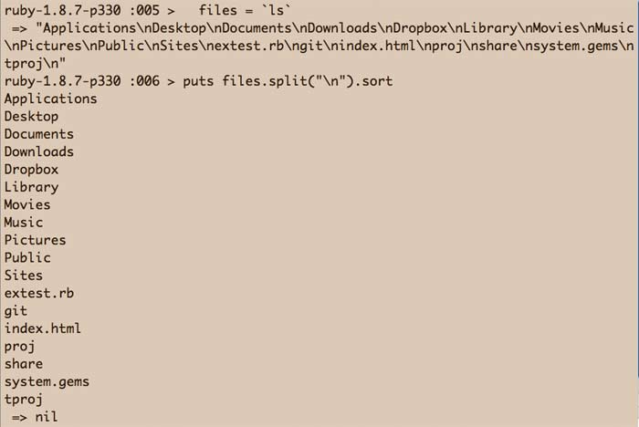 Mac Terminal file listing